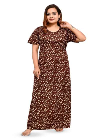 ANKONA Women Floral
                        Printed Pure Cotton Maternity Maxi Feeding
                        Nightdress