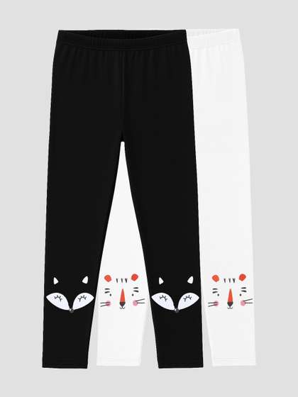 Charm n Cherish Girls
                    Pack Of 2 Animal Printed Ankle-Length Leggings