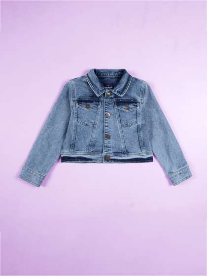 KiddoPanti Girls Lightweight Crop Denim Jacket