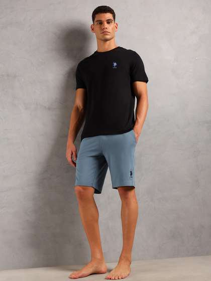 U.S. Polo Assn. Men
                      Solid Mid-Rise Pure Cotton T-Shirt & Shorts