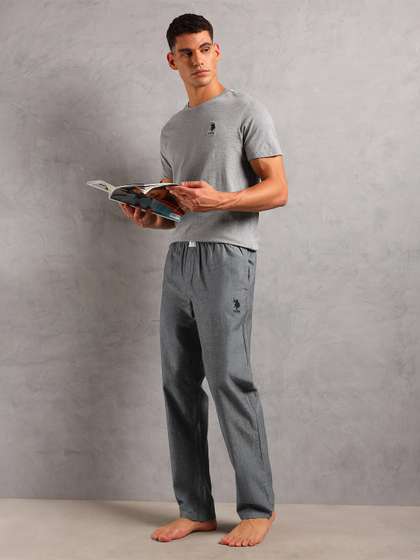 U.S. Polo Assn. Men
                        Solid Pure Cotton T-Shirt & Trousers