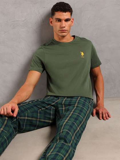 U.S. Polo Assn. Men
                      Checked T-Shirt & Pyjama Night suit