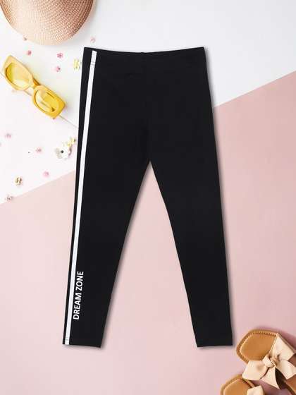 max Girls Printed Ankle
                    Length Cotton Leggings