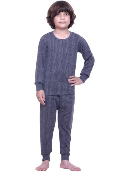 FIRST SLEEP Boys Ribbed
                    Round Neck Thermal Set