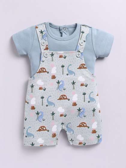 BABY GO Kids Printed
                    Pure Cotton Dungaree With T-Shirt