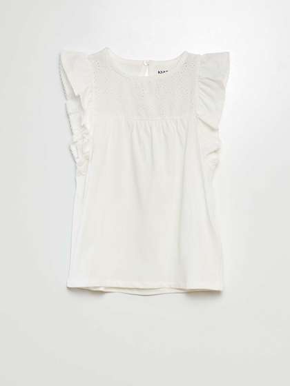 KIABI Girls Self Design
                    Flutter Sleeve Top