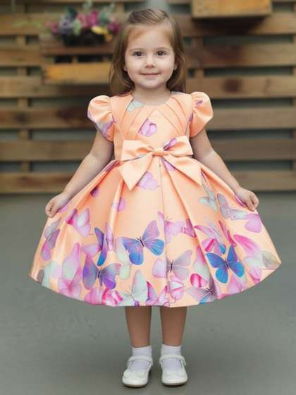 YK Floral Print Fit
                    & Flare Dress