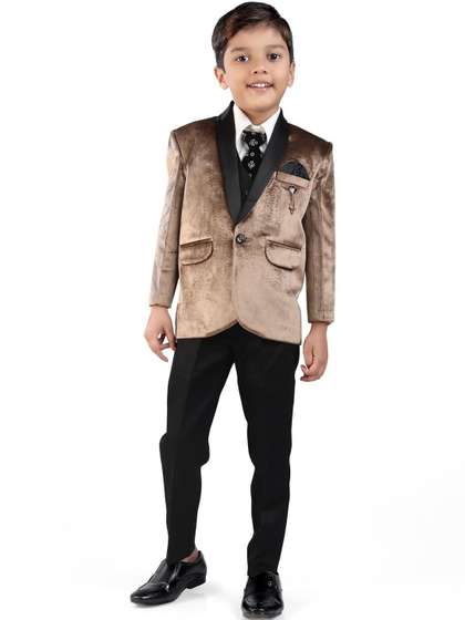 earth conscious Boys
                    Single-Breasted Four-Piece Party Suit