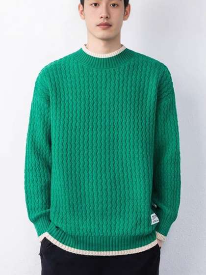 StyleCast x Revolte
                        Men Cable Knit Pullover