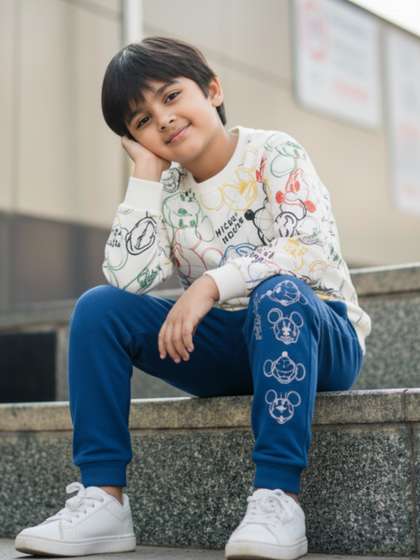 Nap Chief Kids Disney
                    Mickey Mouse Printed Cotton Sweatshirt With Joggers