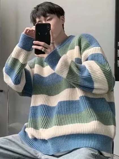 StyleCast x Revolte
                        Men Striped Pullover