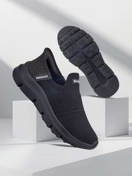 BERSACHE Men
                          Textured Cushioned Footbed Slip-On Sneakers