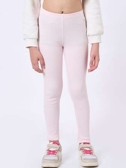 Ed-a-Mamma Girls Ribbed
                    Pure Cotton Mid-Rise Leggings