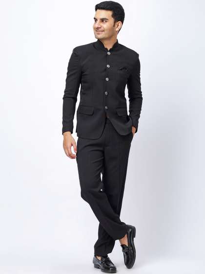 Aesthelia Solid
                          Stand Collar Sherwani Set