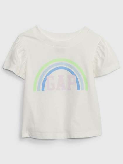 GAP Girls Double Logo
                    Graphic Printed Crew Neck Organic Cotton T-Shirt