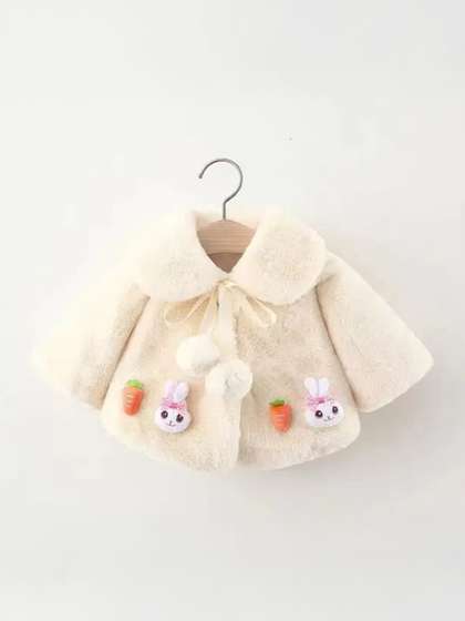 Reshus Girls Faux Fur
                      Warm Winter Jacket With Pompom Details