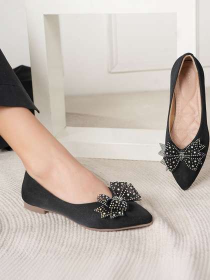 CORSICA Pointed
                          Toe Open Toe Flats With Buckles