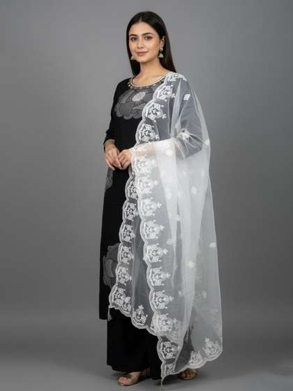 Sangria Women
                          Thread Work Embroidered Dupatta
