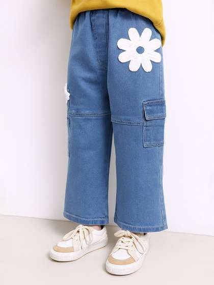 Toonyport Girls
                      Regular Fit High-Rise Low Distress Jeans