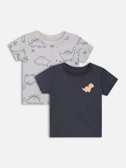 MINI KLUB Boys Pack of 2
                    Printed Pure Cotton T-shirts