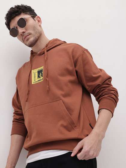 The Roadster Life
                        Co. Graphic Printed Hooded Relaxed Fit Fleece
                        Sweatshirt