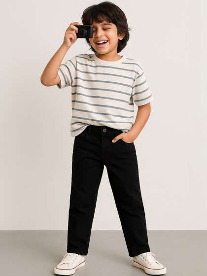 TALES & STORIES Boys
                    Straight Fit Mid-Rise Stretchable Jeans