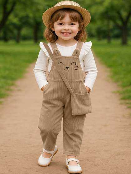 Ninas Girls Self
                        Design T-shirt with Trousers