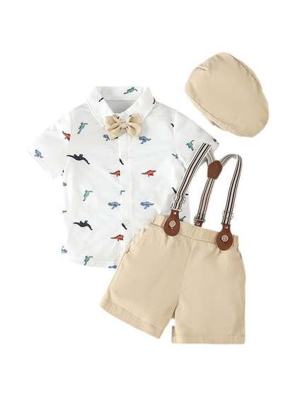 StyleCast x Revolte Boys
                    Printed Shirt & Shorts Suspenders Clothing Set
