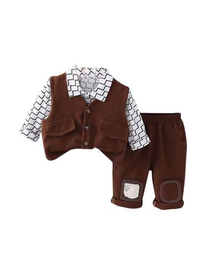 StyleCast x Revolte
                      Boys Printed Shirt Collar Shirt With Shorts