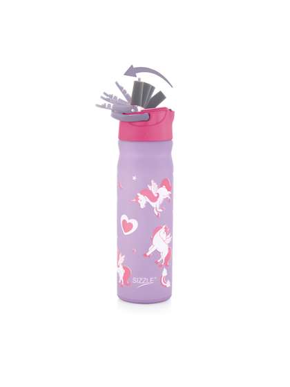 SIZZLE Kids Purple &
                    White Stainless Steel Printed Sipper Water Bottle
                    500 ml