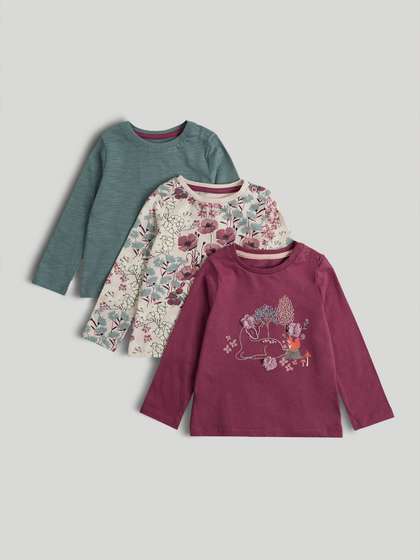 mothercare Girls 3
                    Printed Pure Cotton T-shirt