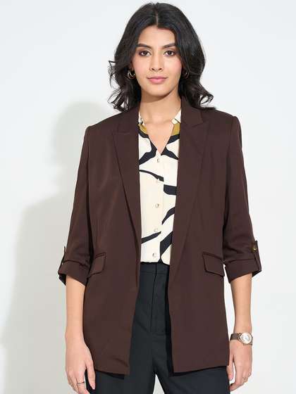 Annabelle by
                        Pantaloons Notch Lapel Collared Double-Breasted
                        Blazers