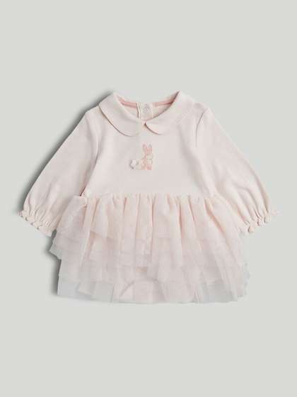 mothercare Girls Printed
                    Long Sleeve Cotton Bodysuit