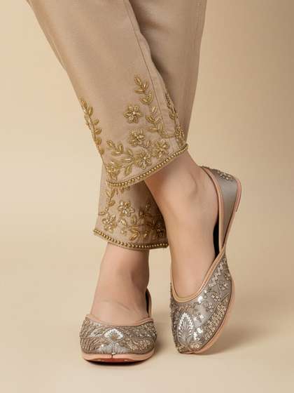House of Pataudi
                        Women Beads & Sequin Embellished Leather
                        Mojaris