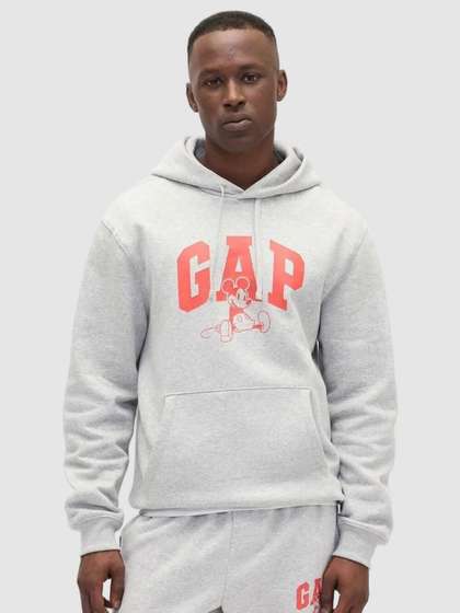 GAP Logo Printed
                        Relaxed Fit Hooded Sweatshirt
