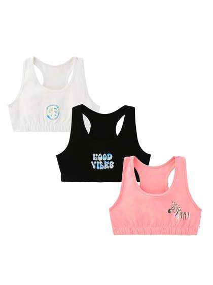 You Got Plan B Girls
                        Pack of 3 Graphic Printed Bra