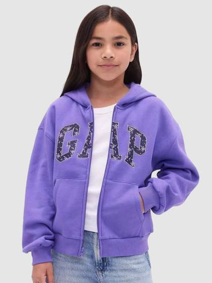GAP Girls Floral
                    Drop-Shoulder Hooded Sweatshirt