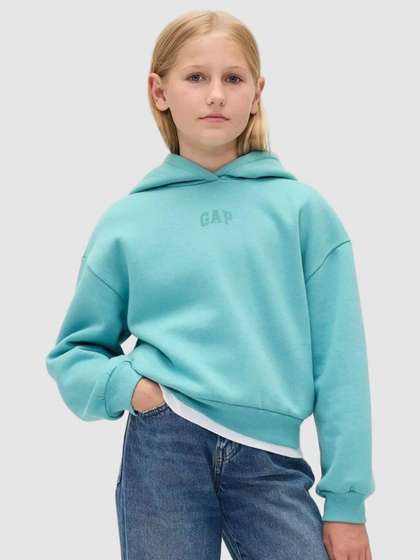 GAP Girls Drop-Shoulder
                    Hooded Long Sleeves Sweatshirt