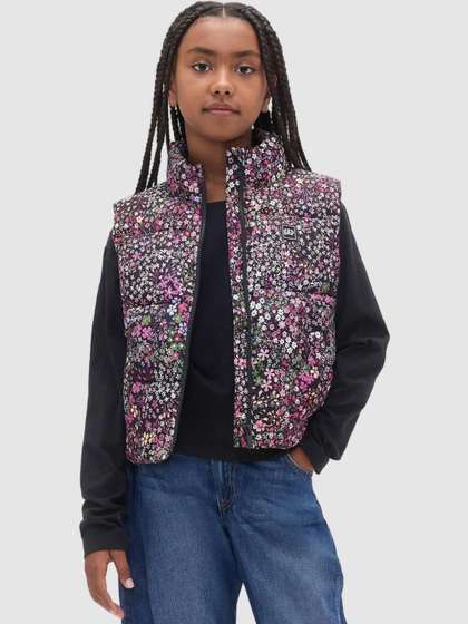 GAP Girls Floral
                    High-Neck Puffer Jacket