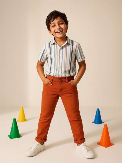 TALES & STORIES Boys
                    Rust Slim Fit Mid-Rise Clean Look Stretchable Denim
                    Jeans