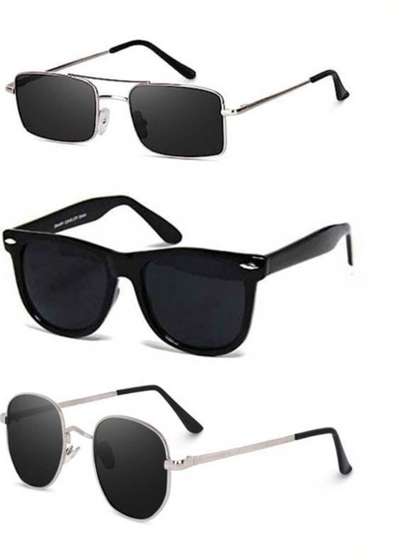 SPADEACES Unisex Black
                      Lens & Black Wayfarer Sunglasses with