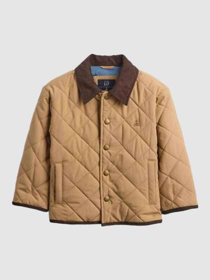 GAP Boys Color-Block
                    Spread Collar Relaxed Fit Quilted Jacket