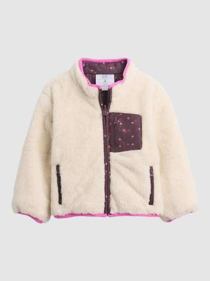 GAP Girls Floral Mock
                    Neck Reversible Fur Jacket