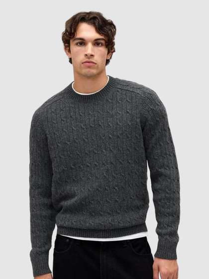 GAP Men Cable-Knit
                        Ribbed Sweater
