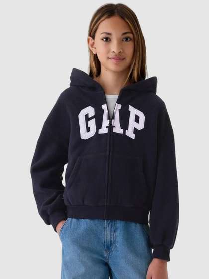 GAP Girls Brand Logo
                    Long Sleeves Zip-Front Sweatshirt