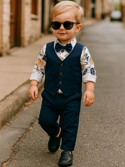 Zuxibela Boys Printed
                      Shirt with Trousers