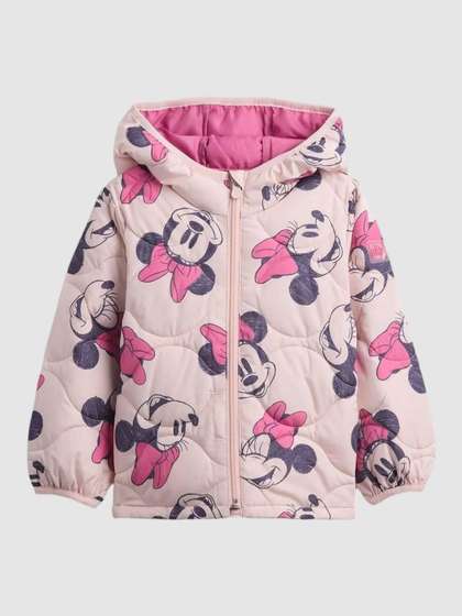 GAP Girls Hooded
                    Conversational Printed Quilted Jacket