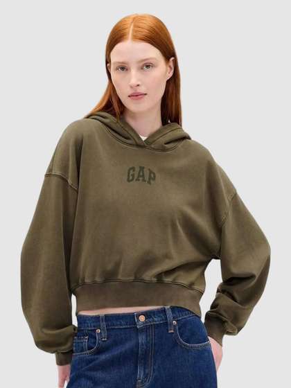 GAP Women
                          Drop-Shoulder Relaxed Fit Hooded Sweatshirt
