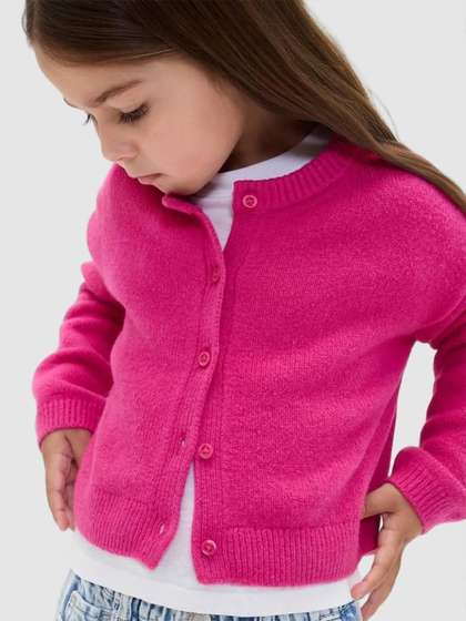 GAP Girls Solid Round
                    Neck Cardigan