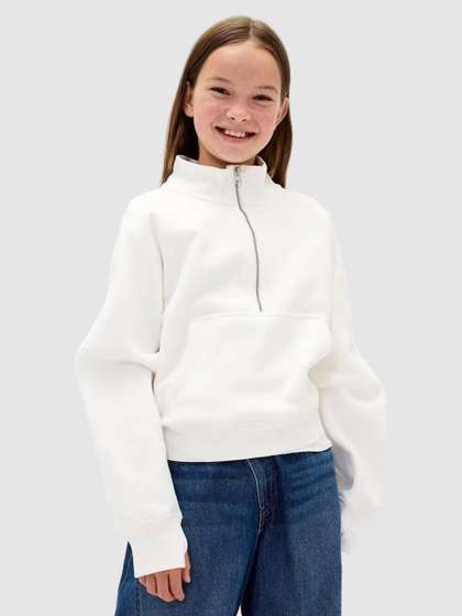 GAP Girls High Neck Full
                    Sleeves Half-Zip Pullover Sweatshirt